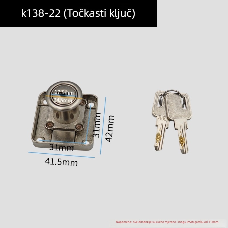 Brava za ladice i ormariće, cinkova legura, modeli 138-22, 139-22, 106, 106c, Lemon shuo