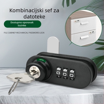 WT 3-cifreni mehanički sigurnosni zatik za ormariće i ladice — Model 9548, Materijal: Plastika, Moderan minimalistički stil
