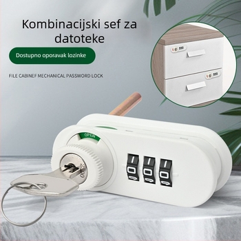 WT 3-cifreni mehanički sigurnosni zatik za ormariće i ladice — Model 9548, Materijal: Plastika, Moderan minimalistički stil