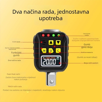 Yarik digitalni klju07 za moment s digitalnim zaslonom, od krom-vanadijevog 0delika, visoka preciznost, 