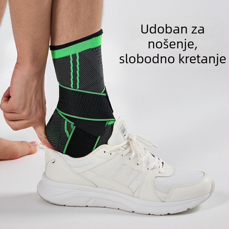 Prozračna pletena gležnjačka potpora s podesivim remenom, sportska zaštita gležnja za košarku i fitness