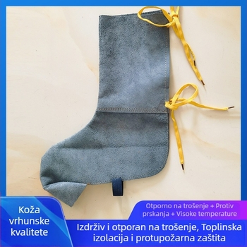 Zaštita za stopalo za zavarivanje od goveđe kože sa vezicama — otporna na abraziju, toplinska izolacija, koljeni štitnici