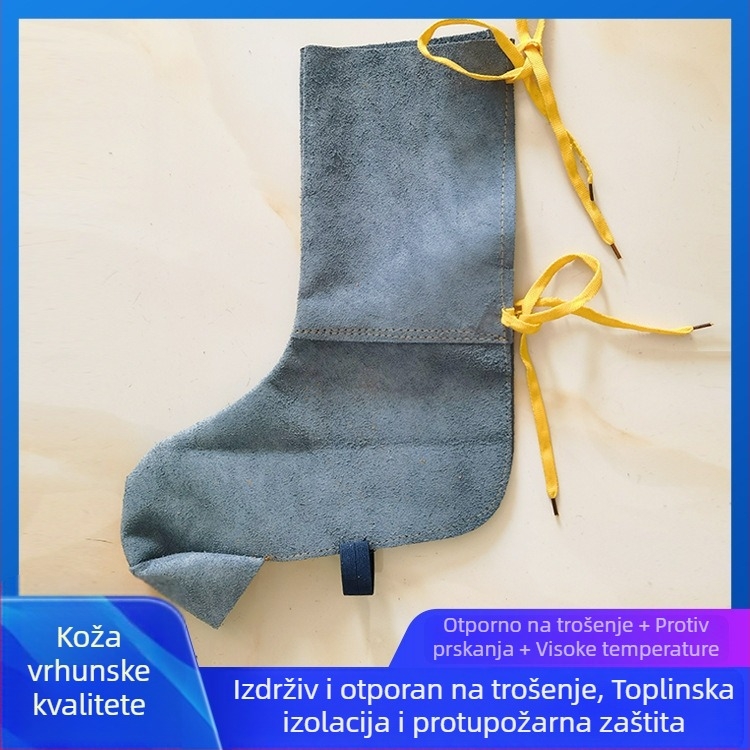 Zaštita za stopalo za zavarivanje od goveđe kože sa vezicama — otporna na abraziju, toplinska izolacija, koljeni štitnici