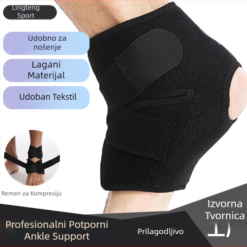 Sportska potpora za gležanj s prilagodljivom podrškom i elastičnom kompresijom | Materijal: kloropren guma | Zaštitno područje: gležanj