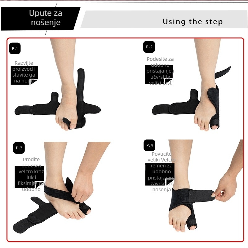 Remen za Hallux Valgus – korekcija palca, guma, model 032, stil: korekcija palca, AWSP, za muškarce i žene