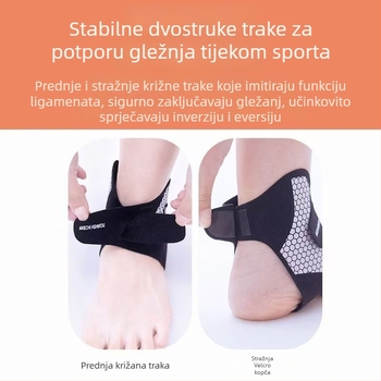 Podrška za gležanj s kompresijom za ozdravljenje od ozljede, lagana i tanka, za trčanje i košarku, dinamična podrška (HH01; materijal: poliestersko vlakno; zona zaštite: gležanj; tip: podrška; funkcija: dinamična podrška)
