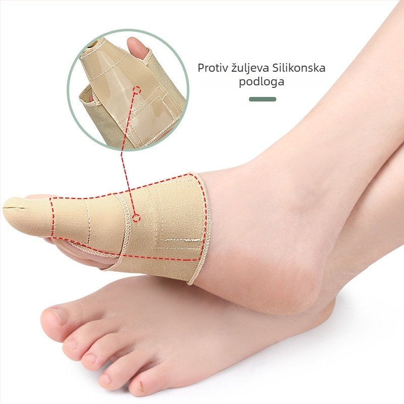 Zaštita za hallux valgus – mekana, koži prijazna tkanina, sve sezone, separator prstiju, silikon i najlon