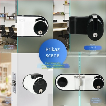 Himixin kuglasta brava za vrata - Model 1101, aluminij, pogodna za staklena, nerđajuća čelika i drvena vrata, moderni minimalistički stil