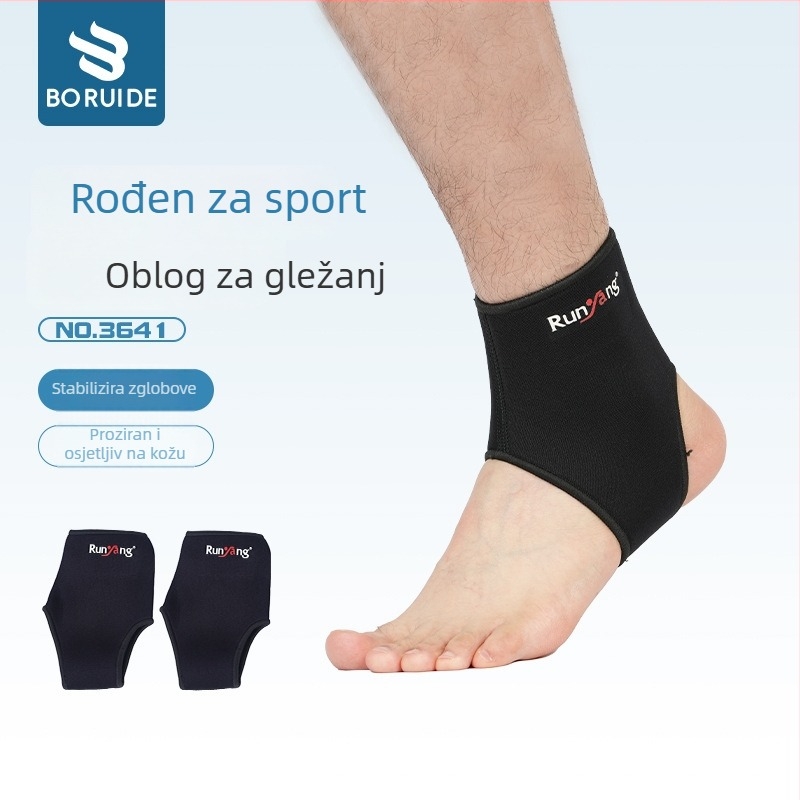 Gležnja ortoza — prozračna elastična kompresija; glavni materijal Meijiabu i SBR nylon; zaštita gležnja; prikladno za košarku i trčanje.