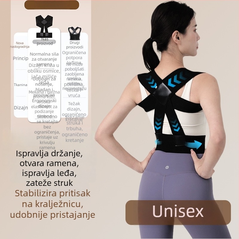 Pojas za korekciju držanja s potporom ramena i leđa, ispravljanje kralježnice i podizanje prsnog koša