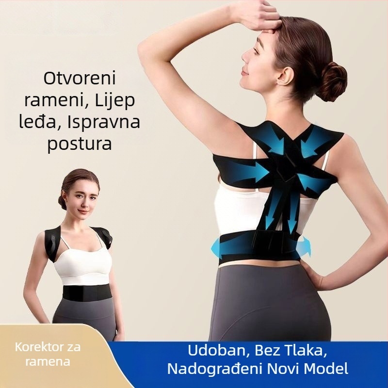 Pojas za korekciju držanja s potporom ramena i leđa, ispravljanje kralježnice i podizanje prsnog koša