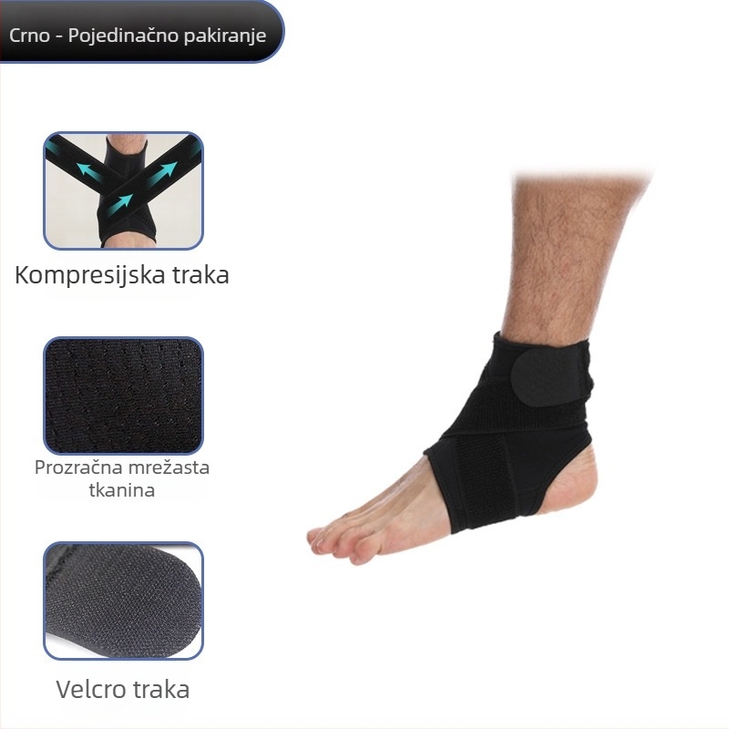 Tanak neoprenski gležnji štitnik za odrasle – podrška gležnja za nogomet i razne sportove, fiksni remen