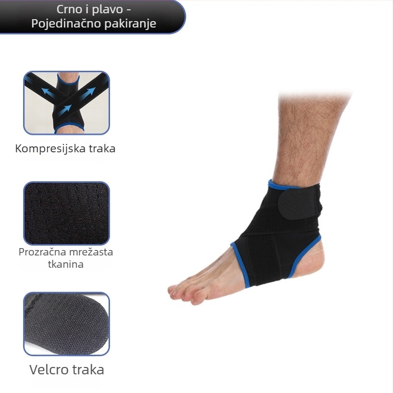 Tanak neoprenski gležnji štitnik za odrasle – podrška gležnja za nogomet i razne sportove, fiksni remen
