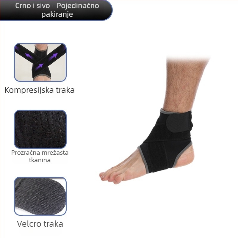 Tanak neoprenski gležnji štitnik za odrasle – podrška gležnja za nogomet i razne sportove, fiksni remen