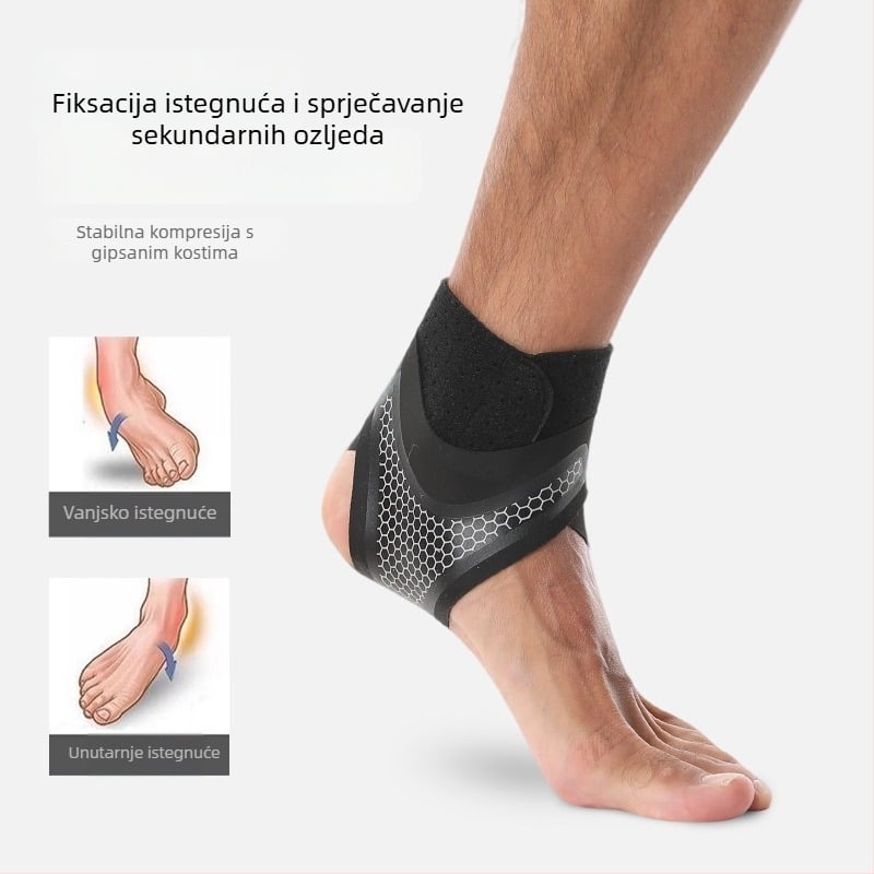 Podrška za gležanj s kompresijom, lagana i prozračna, anti-rotacija, poliester vlakno, za odrasle, trčanje, košarku i nogomet