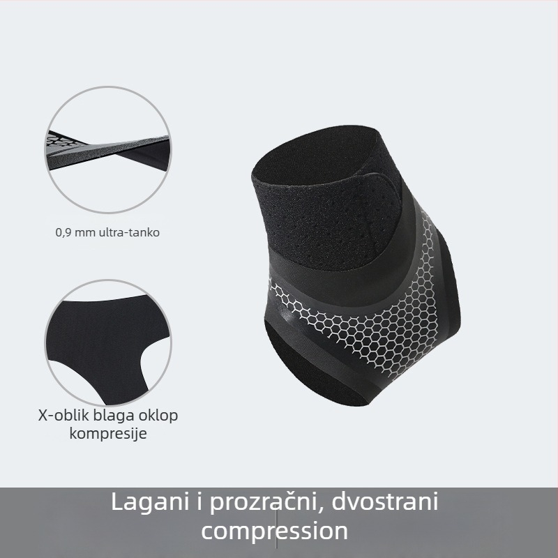Podrška za gležanj s kompresijom, lagana i prozračna, anti-rotacija, poliester vlakno, za odrasle, trčanje, košarku i nogomet