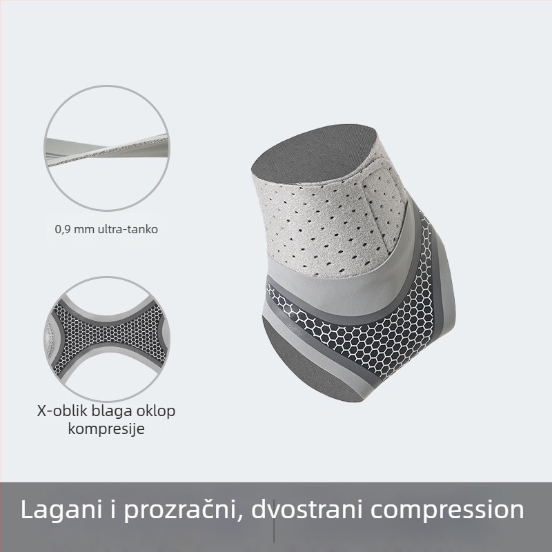 Podrška za gležanj s kompresijom, lagana i prozračna, anti-rotacija, poliester vlakno, za odrasle, trčanje, košarku i nogomet