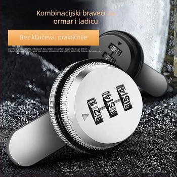 Brava za ormane i poštanske sandučiće – brava s lozinkom, rotacijski zasun, cinkova legura, moderni minimalistički stil