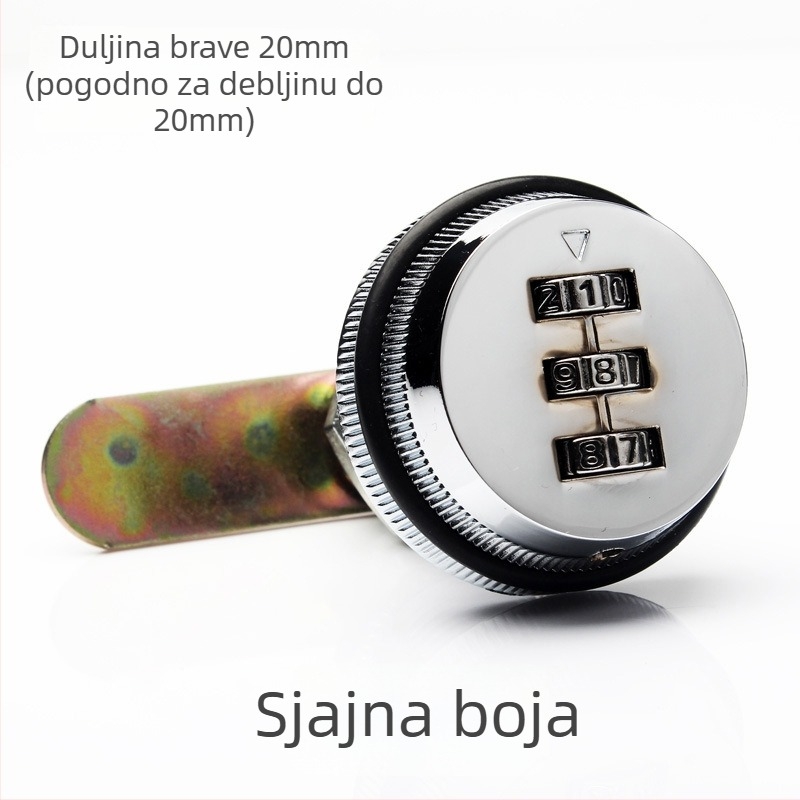 Brava za ormane i poštanske sandučiće – brava s lozinkom, rotacijski zasun, cinkova legura, moderni minimalistički stil