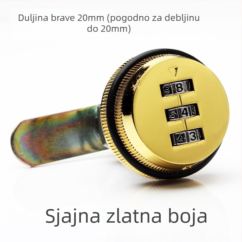 Brava za ormane i poštanske sandučiće – brava s lozinkom, rotacijski zasun, cinkova legura, moderni minimalistički stil