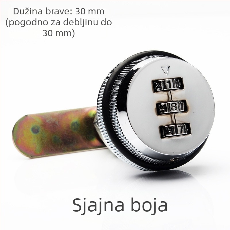 Brava za ormane i poštanske sandučiće – brava s lozinkom, rotacijski zasun, cinkova legura, moderni minimalistički stil