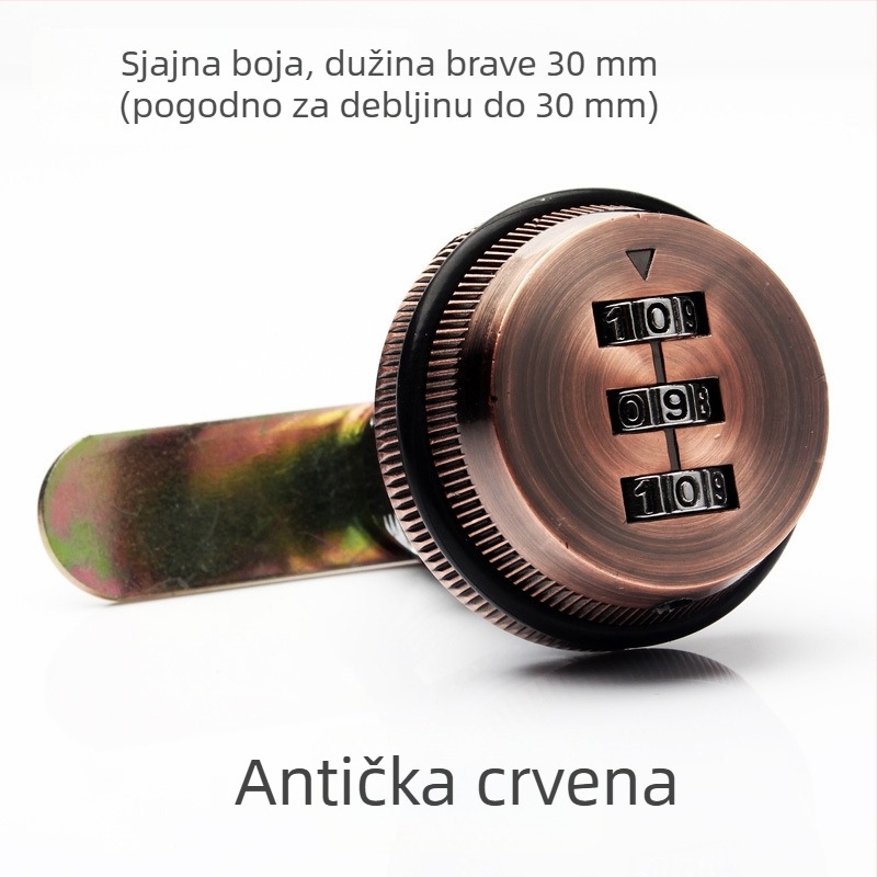 Brava za ormane i poštanske sandučiće – brava s lozinkom, rotacijski zasun, cinkova legura, moderni minimalistički stil