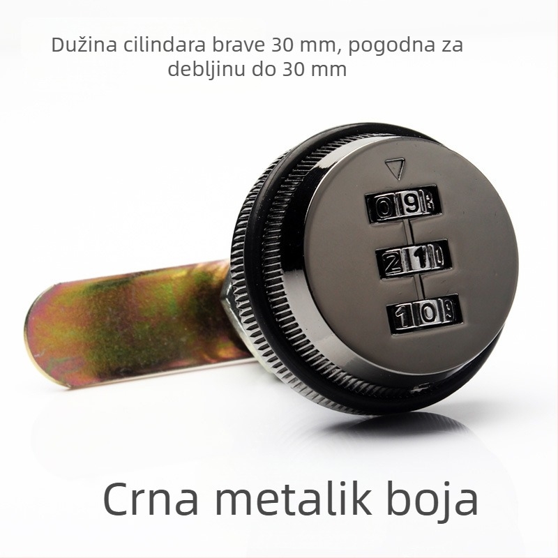 Brava za ormane i poštanske sandučiće – brava s lozinkom, rotacijski zasun, cinkova legura, moderni minimalistički stil