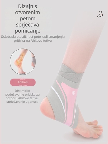 Sportska potpora gležnja s elastičnom kompresijom, poliesterska konstrukcija, za odrasle, pogodna za planinarenje