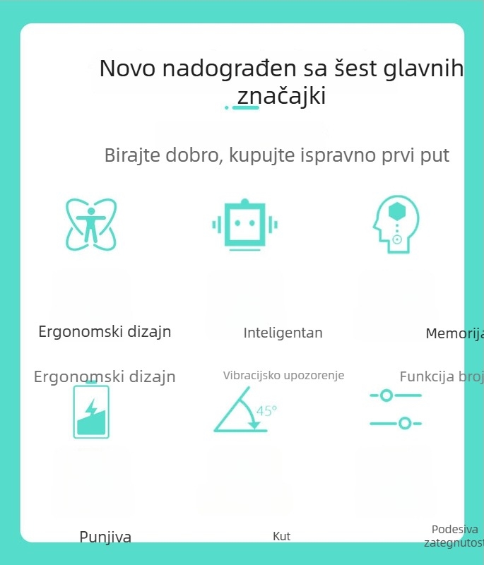 Induktivni korektor držanja s podesivim kutem