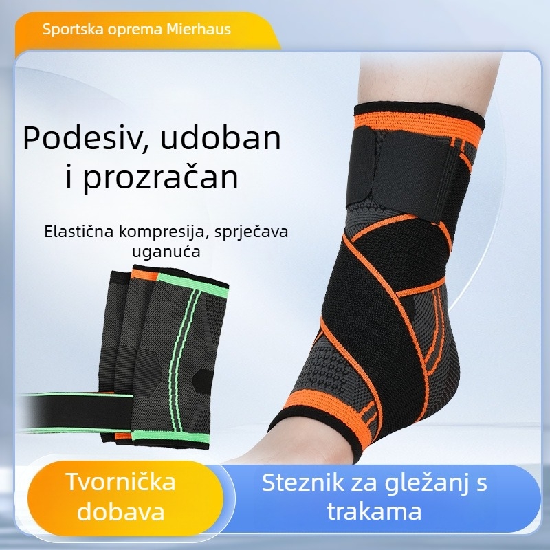 Prozračni najlonski gležanjski ortoza za košarku — četverostruka kompresija, podrška gležnju i prevencija uganuća