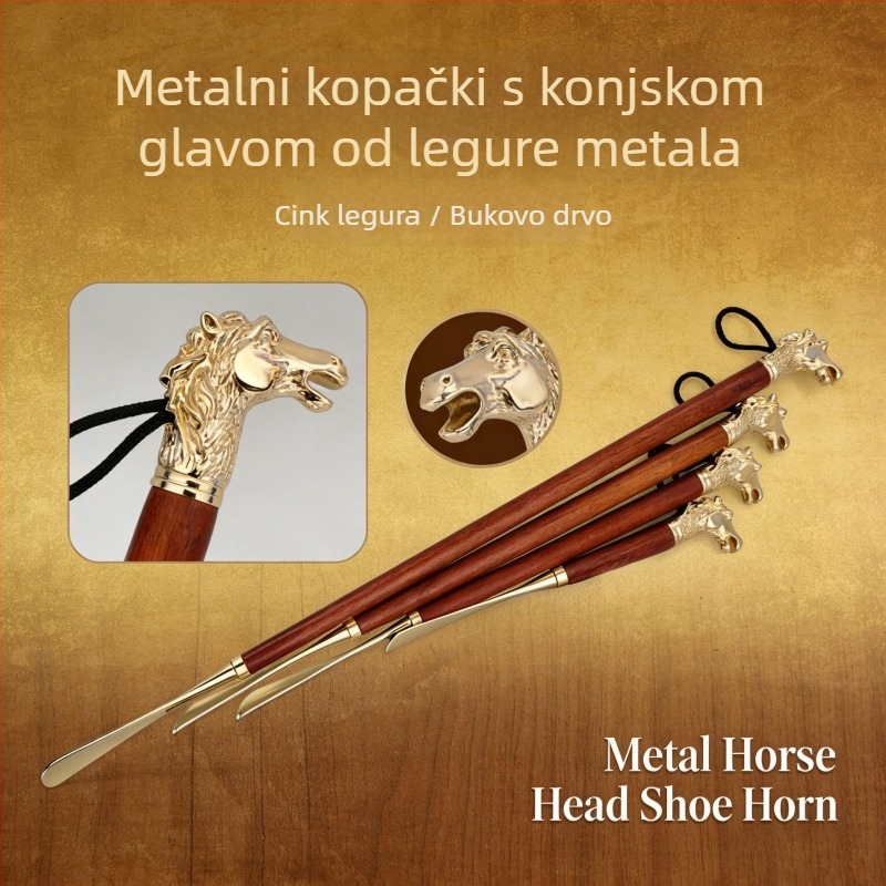  Metalni obuvni štapić od cinkove legure s produženom glavom konja, model XB-2581, kako je prikazano, pogodan za sve sezone