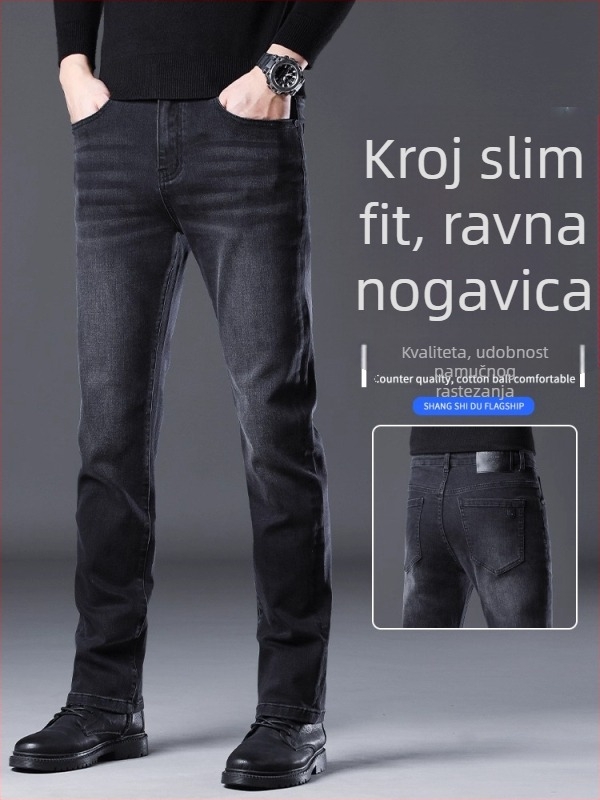 Muške traperice, ravnog kroja, srednji struk, mikroelastične, pamuk denim, jesenji model