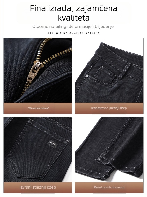 Muške traperice, ravnog kroja, srednji struk, mikroelastične, pamuk denim, jesenji model