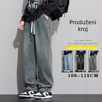 Retro muške traperice – ravne, opuštene, širokih nogavica, denim, američki street style za proleće i jesen