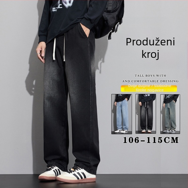 Retro muške traperice – ravne, opuštene, širokih nogavica, denim, američki street style za proleće i jesen