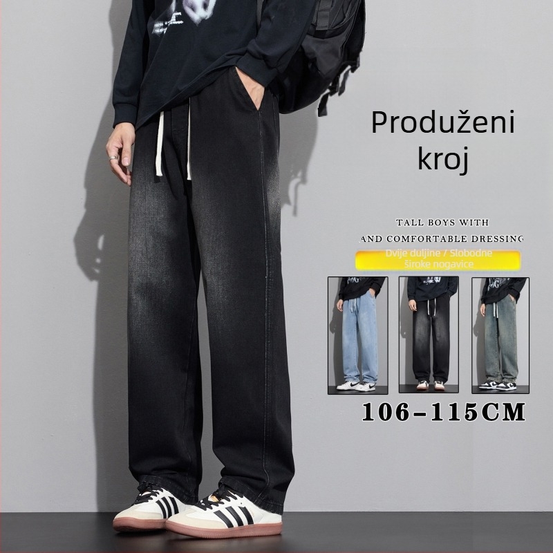 Retro muške traperice – ravne, opuštene, širokih nogavica, denim, američki street style za proleće i jesen