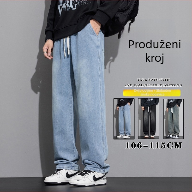 Retro muške traperice – ravne, opuštene, širokih nogavica, denim, američki street style za proleće i jesen