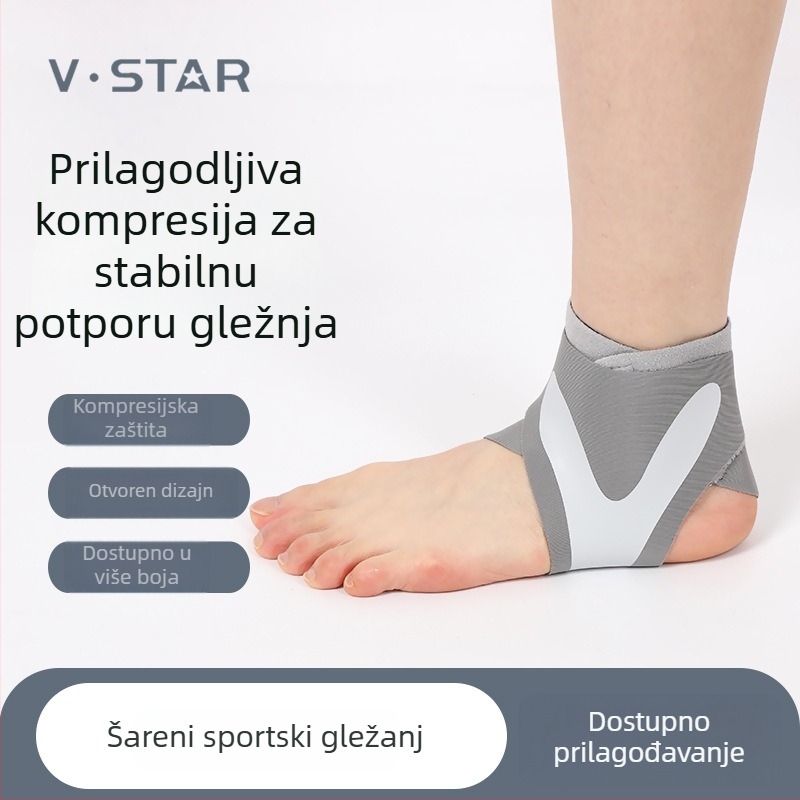 Sportska zaštita gležnja s tankom trakom; pogodna za tenis i trčanje; materijal: poliester vlakno; kategorija: zaštita gležnja