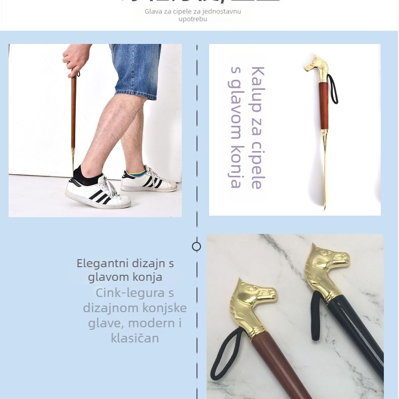 Metalni cipovni štapić s glavom konja; model: Horse head metal shoehorn; stil: shoehorn; materijal: metal; cijelo godišnje korištenje