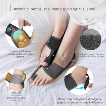 Hallux valgus ortoza s odjeljivačem prsta i aluminijskom trakom podrškom | Model 24-M-002 | Prozračan materijal + Velcro
