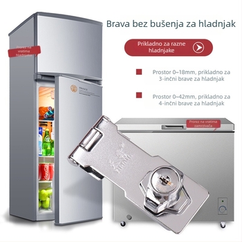 Namještajno zaključavanje bez bušenja — za ormariće, ladice, vrata i garderobu; metalno, galvanizirana završna obrada, moderni minimalistički stil