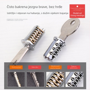 Namještajno zaključavanje bez bušenja — za ormariće, ladice, vrata i garderobu; metalno, galvanizirana završna obrada, moderni minimalistički stil