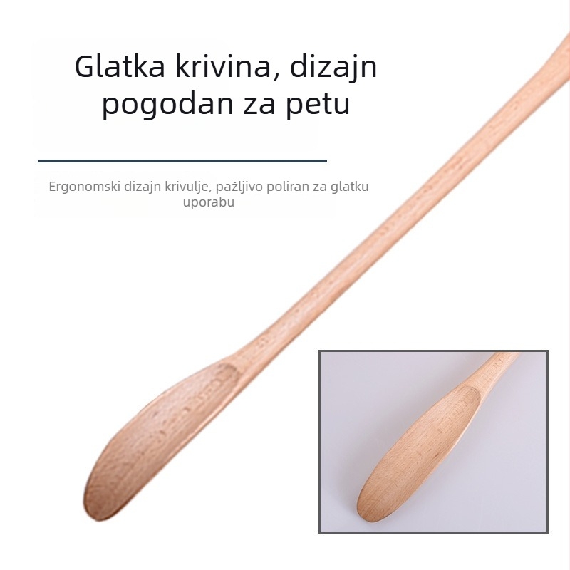 Xb-2307 Drveni shoehorn, ekstra dugačak, za starije osobe i trudnice, svakodnevna uporaba