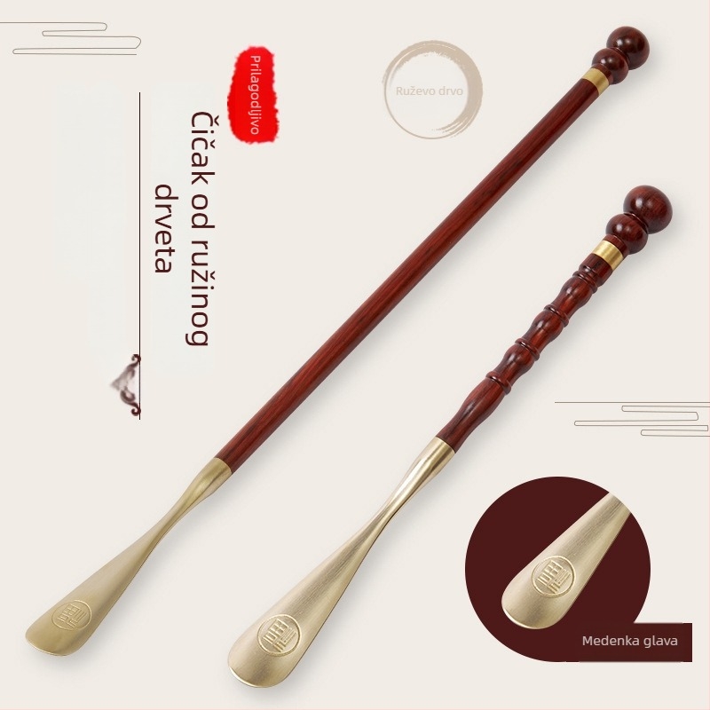 Drveni štih za cipele s dugom držalom, model Shoehorn, marka Shuofeng craftsmanship, šifra proizvoda 001