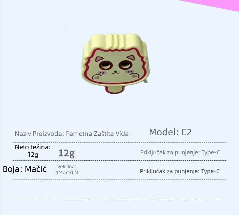 Dječja zaštita vida i korektor držanja, model E2, CE potvrda, podsjetnik udaljenosti očiju, za radni stol i domaće zadatke