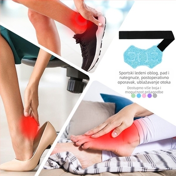Gel pak na gležanj s toplom i hladnom terapijom, dvostruka zatvaračka vrećica, PVC materijal, pogodno za nogomet, trčanje i biciklizam