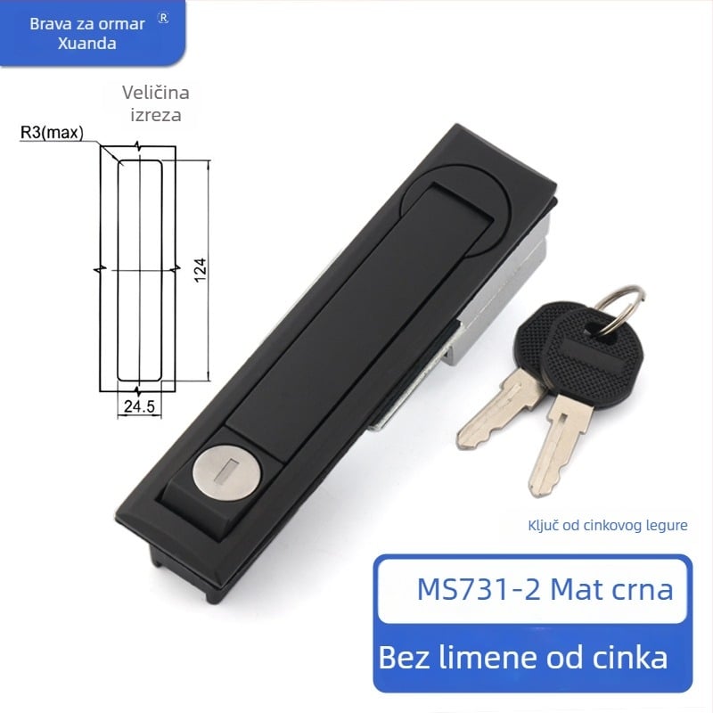 Xuanda MS731 Spojna brava za ormariće od cinkovog legura – za distribijske, Rittal i komunikacijske ormariće
