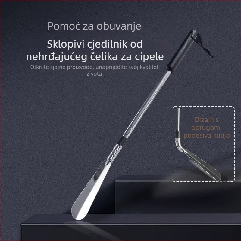 Fumao teleskopski nehrđajući shoehorn, dugačak, izvlačivi za sve sezone