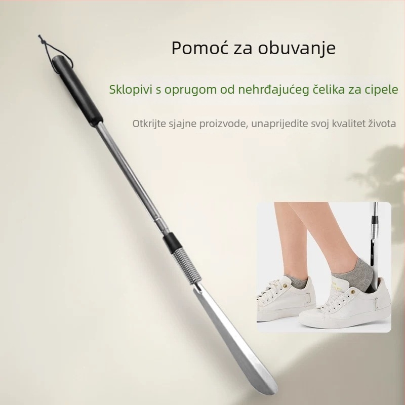 Fumao teleskopski nehrđajući shoehorn, dugačak, izvlačivi za sve sezone