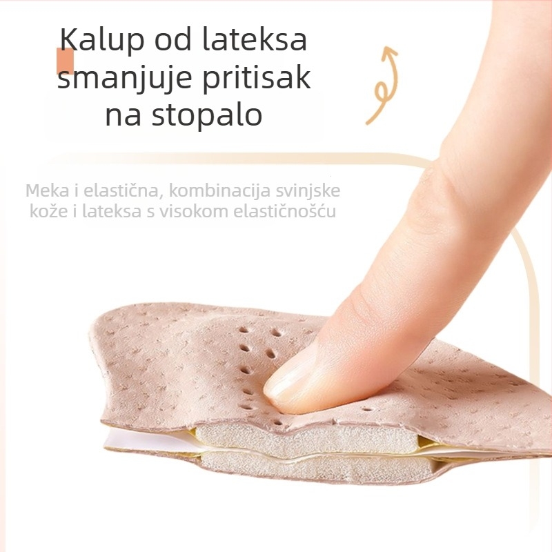 Prednja protuklizna uložak od svinjske kože za tenisice, casual i radne cipele (svinjska koža; ulošak za upijanje znoja; polu-ulošak; unisex)